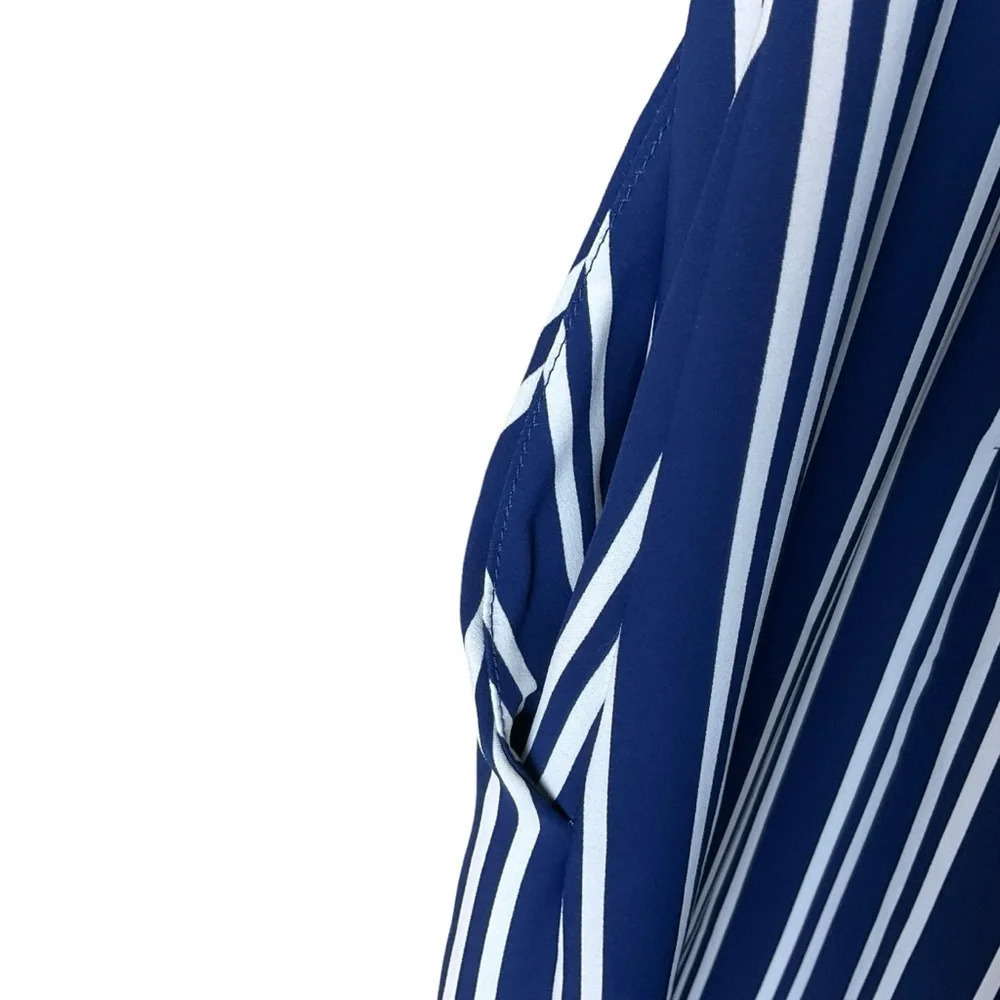 Amanda Uprichard Jumpsuit Navy Stripped SIZE L - Picture 7 of 14